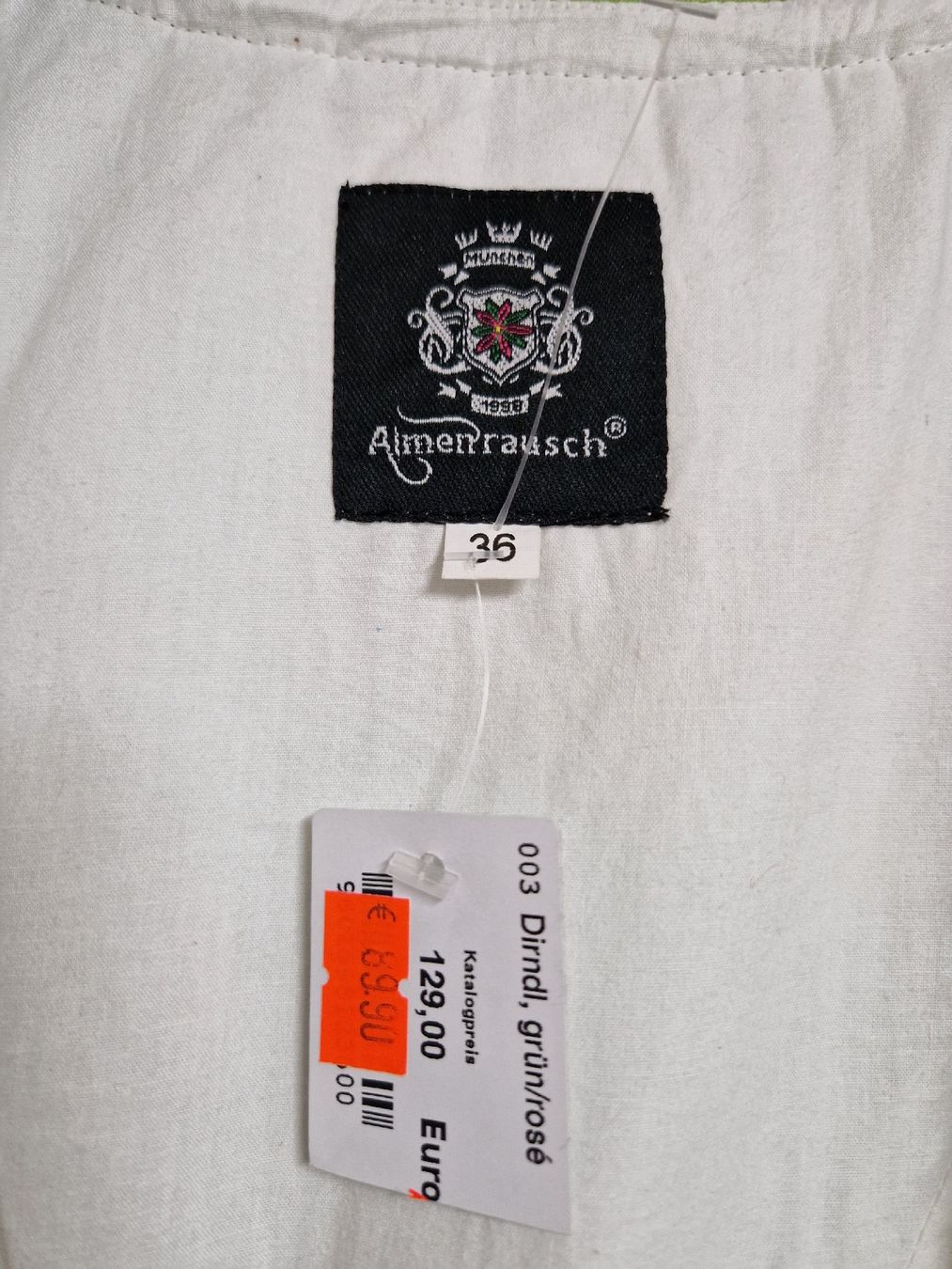 Alprausch Vestiti: Neues Dirndl von Almenrausch, Gr. 36 – Nuovo e nell'imballaggio originale da Niederdorf venduto da AniG. 2