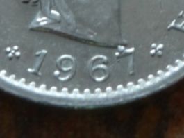 5 Rp. 1967 SPECIAL   ( Point entre le buste & le 7 )