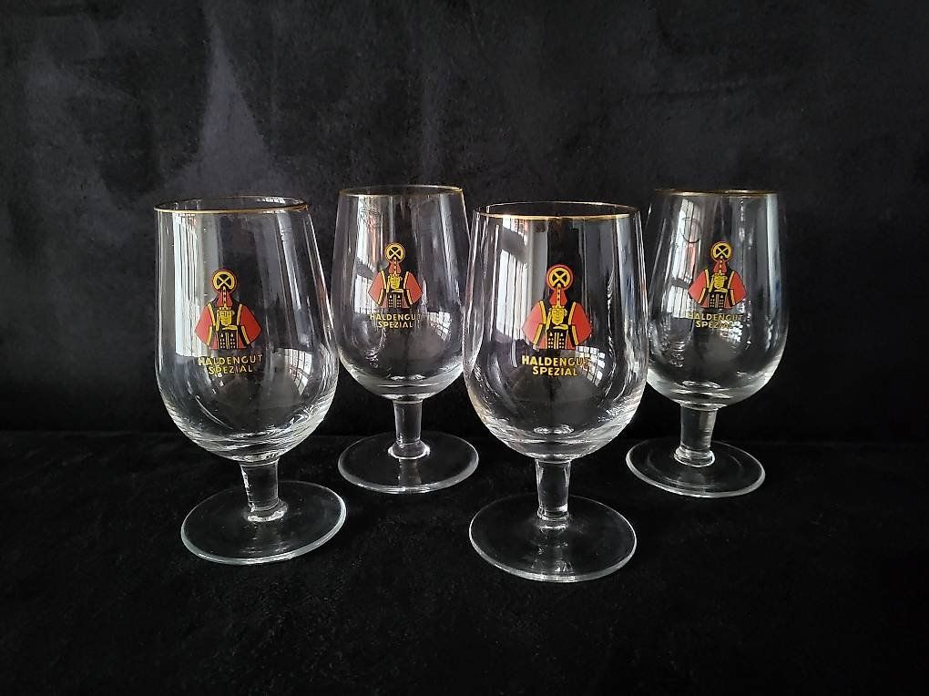 Bicchieri: 4 Vintage Bierkelche mit Goldrand – Usato da Zürich venduto da flachsjan