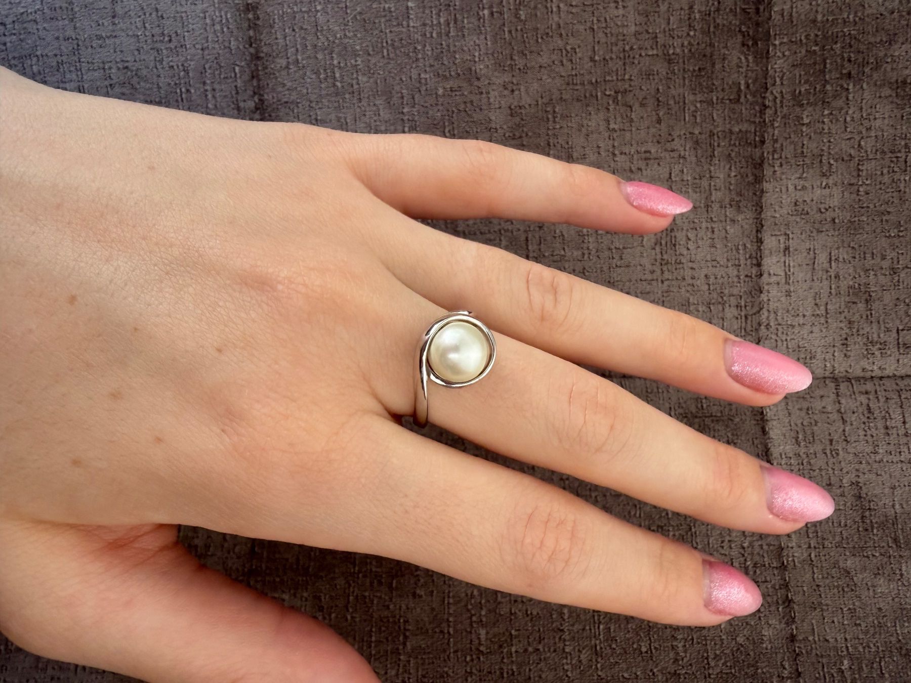 Anelli: Eleganter Silberring mit echter Perle – Usato da Wolhusen venduto da KaBi1809