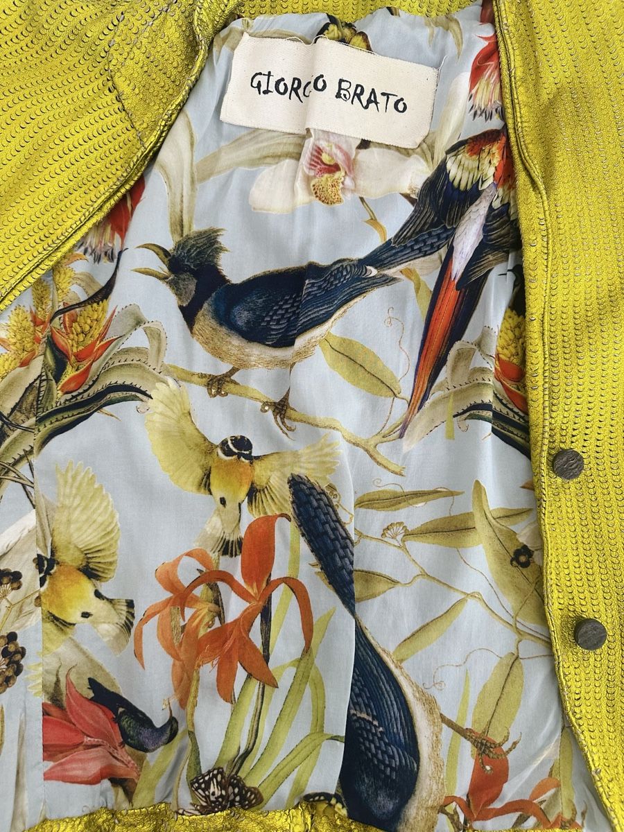 Giorgio Brato Giacche: Giorgio Brato Gold Leather Jacket, Size 44 IT – Usato da Vevey venduto da ledidream 7