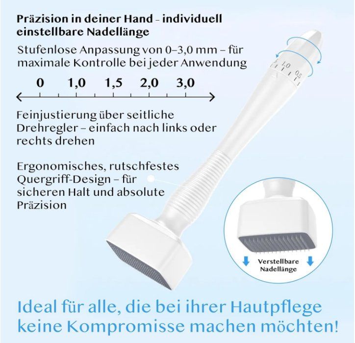 Cura del viso: 0-3.0 mm Einstellbarer, Professionelle Microneedling Stamp – Nuovo (secondo la descrizione) da Thun venduto da 365buy 4