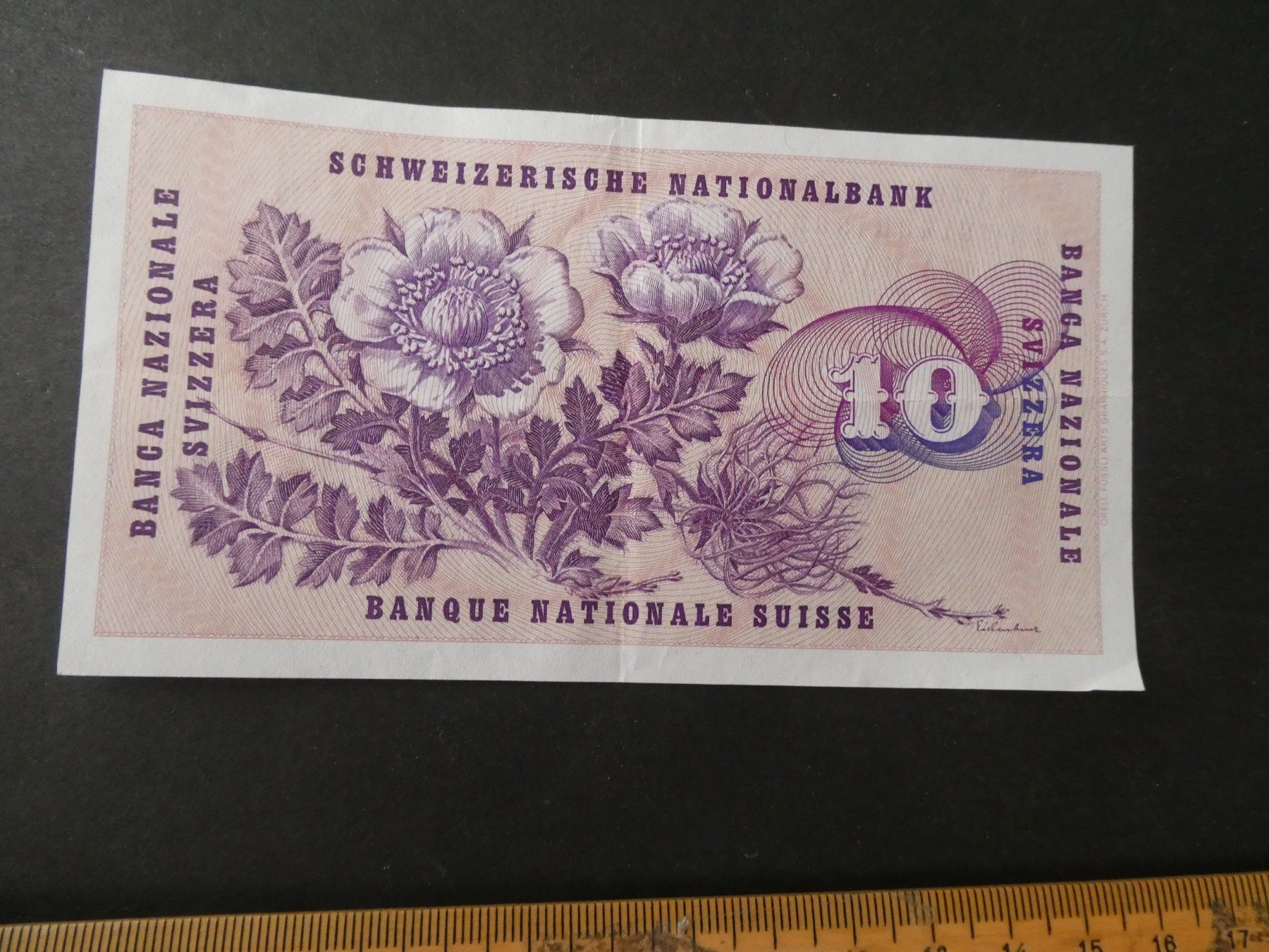 Banknoten: Schweiz 1973, 10 Franken – Gebraucht aus Hinterforst von Rohusri 1