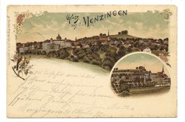 Gruss aus Menzingen ZG Schwestern-Kloster  uralte Litho 1897
