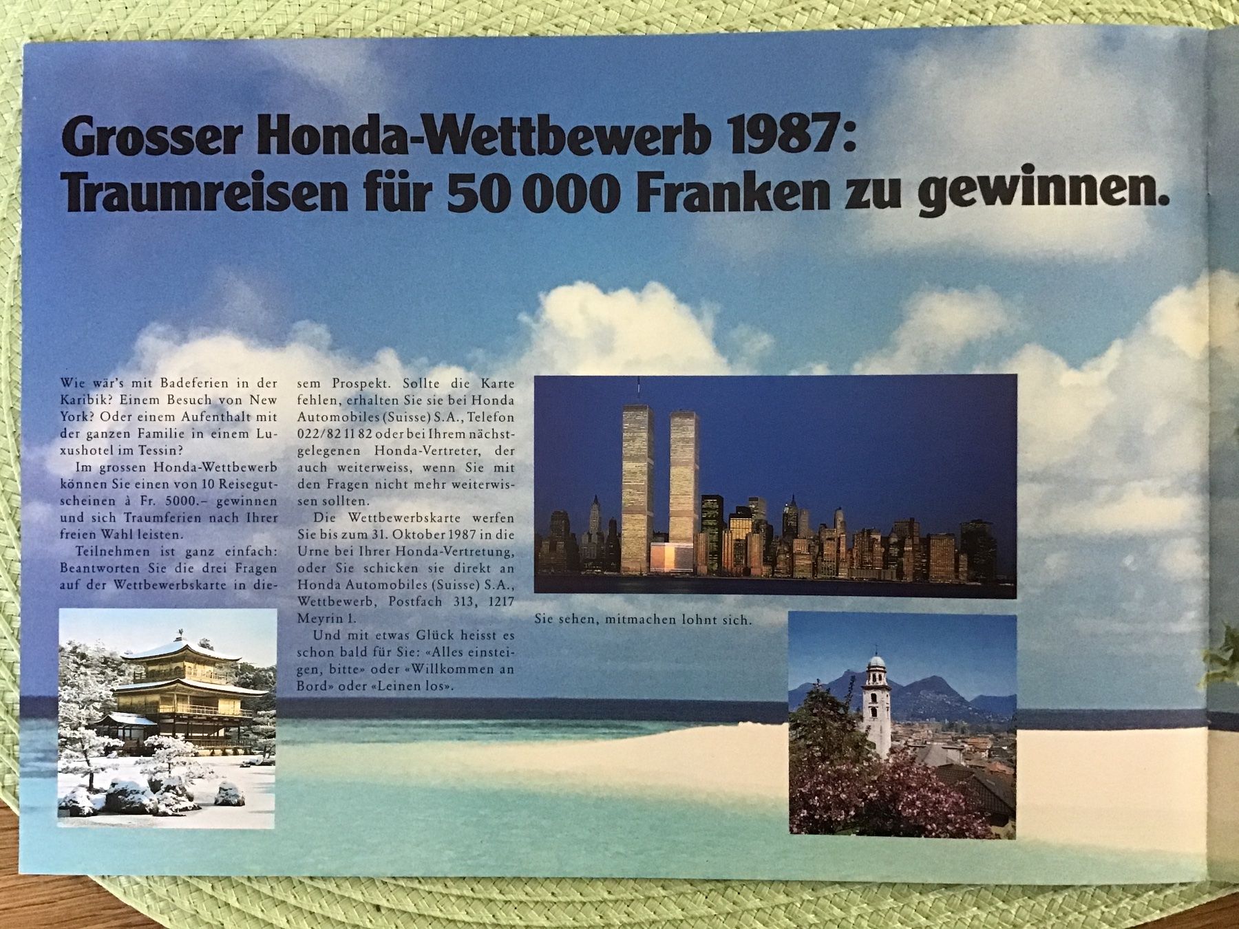 Honda Documenti: Honda Programm 1987 Verkaufsprospekt 16 Seiten – Usato da Scherzingen venduto da Starseller62 9