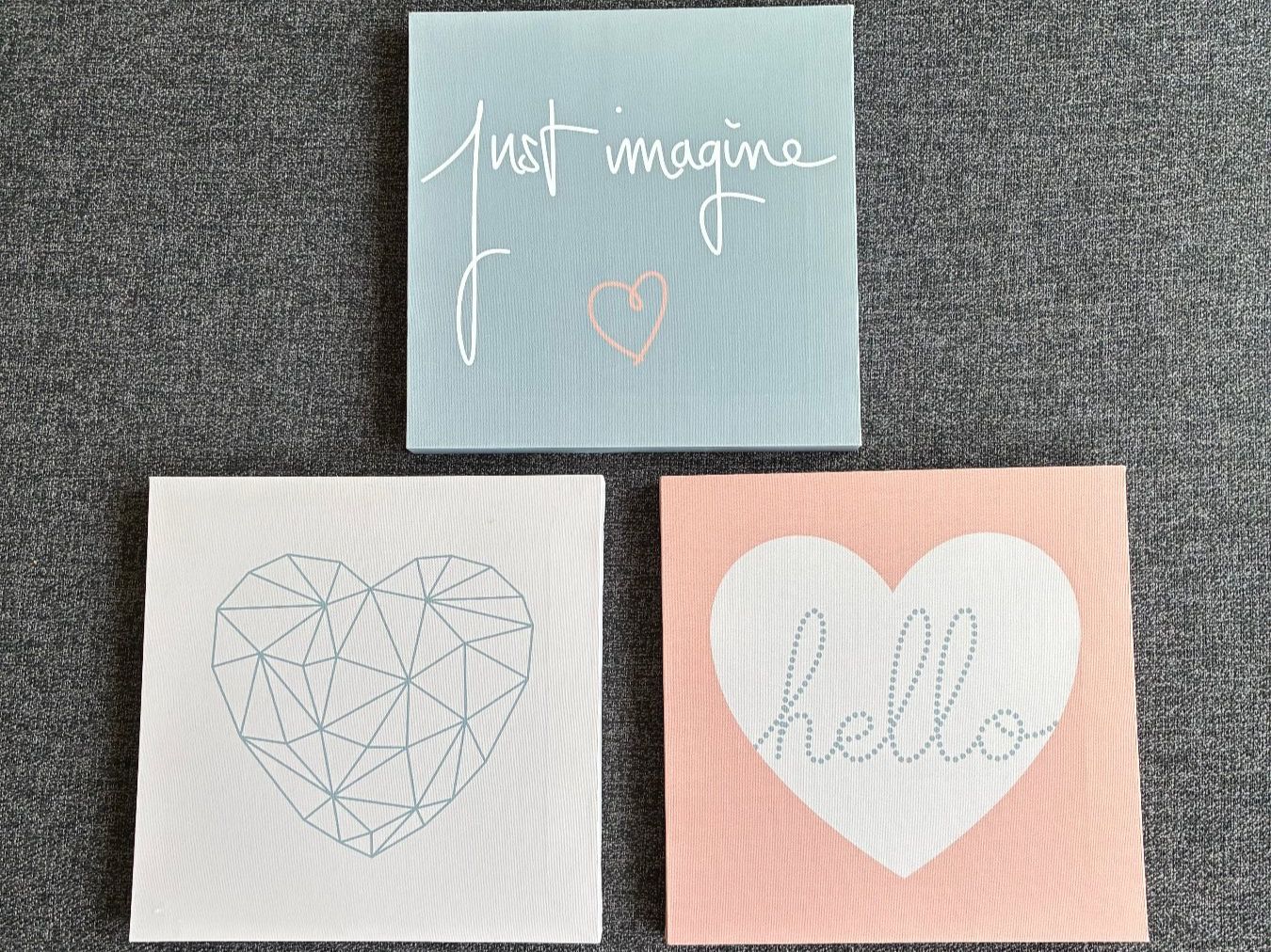 Tutte le decorazioni: 3er Set Leinwandbilder, Wanddeko, Herzdesign – Usato da Basel venduto da h4w_h5bq