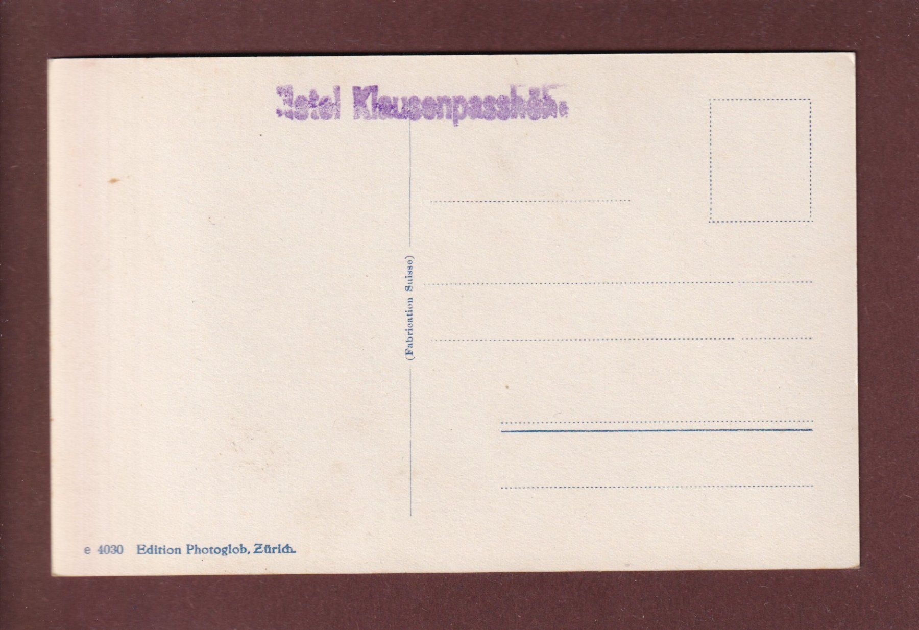 Ansichtskarten: KLAUSENSTRASSE – Gebraucht aus Pully von nicecards 1