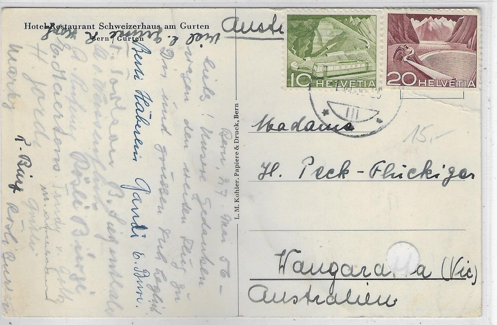 Cartoline postali: Restaurant Schweizerhaus am Gurten – Usato da Ettingen venduto da Kartenplanet 1