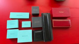Lot von Boxen von Bulgari, Tiffany und Cartier
