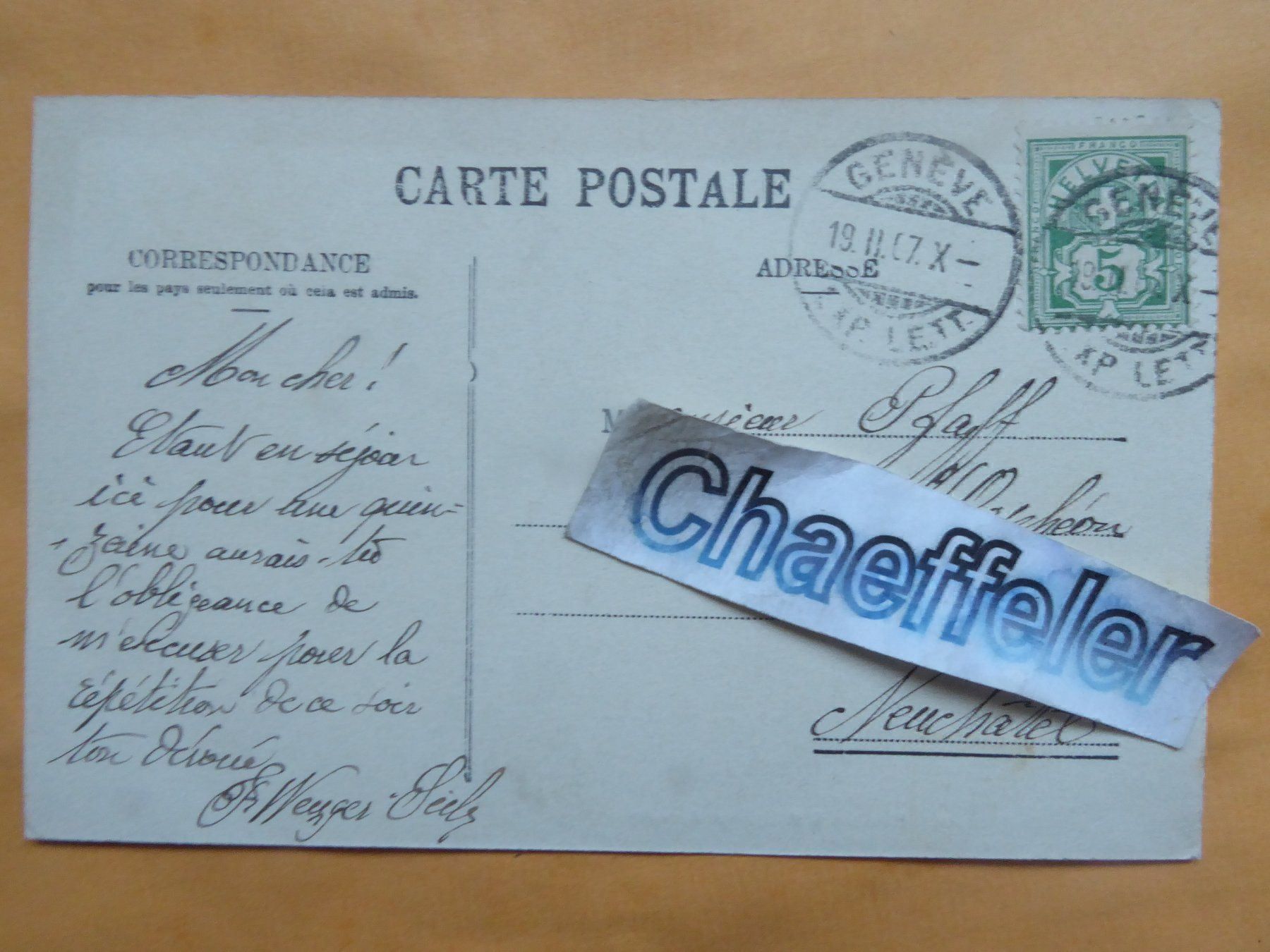 Cartoline postali: J.J. 5580 Genève à 11 heure du  soir – Usato da Zürich venduto da Chaeffeler 1