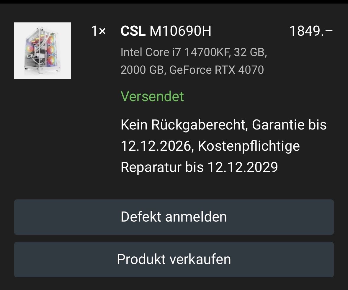 PC: Gaming PC CSL M10690H  – Nuovo (secondo la descrizione) da Kleindöttingen venduto da Vin_willi 3