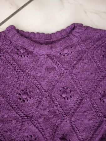 Pull fait main violet