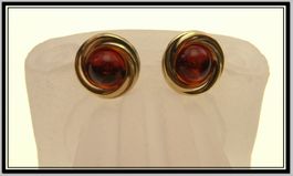 antiker 333 Gold - Ohrstecker Bernstein