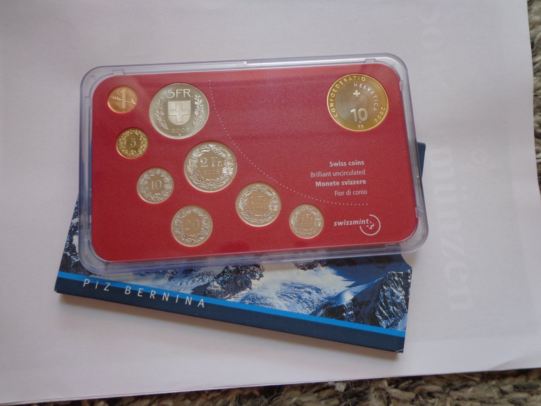 Tutti le monete: Münzsatz 2006 - Piz Bernina FDC – Nuovo e nell'imballaggio originale da Pully venduto da UCA01 1