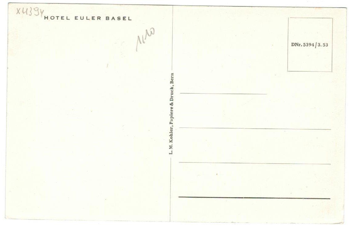 Cartes postales: AK Basel Hotel Euler Basel – D'occasion à Zürich par tol_b7c7 1