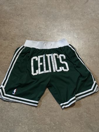 Just Don Boston Celtics NBA Shorts Green White Size M