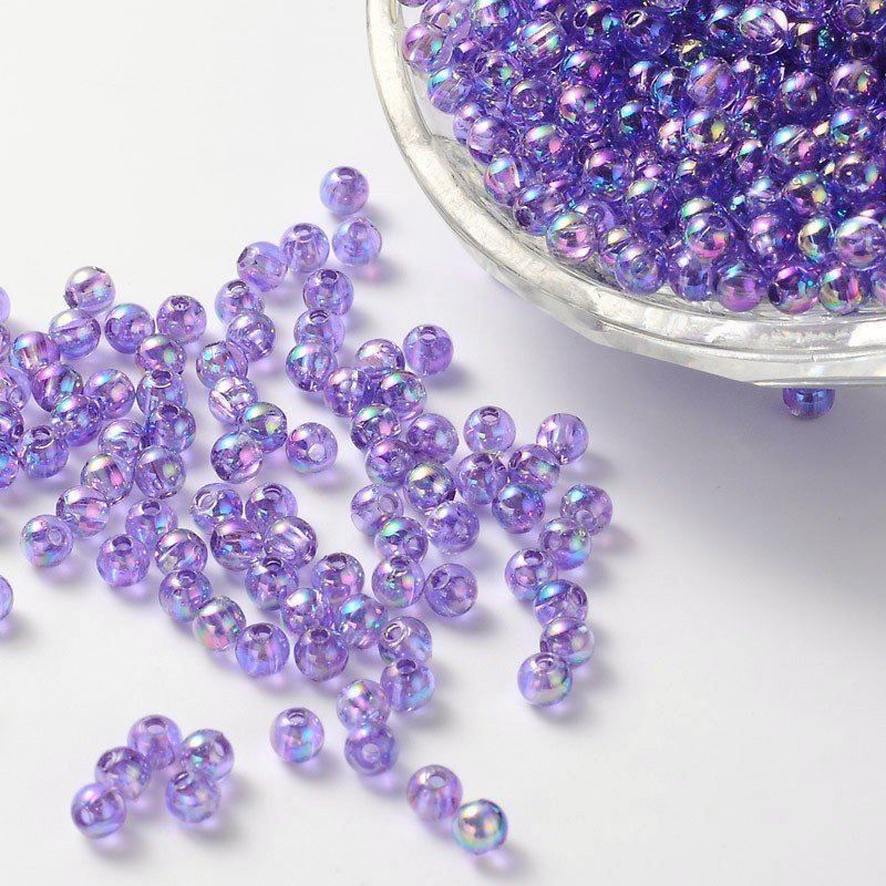 Perle (finte): Acrylperlen Transparent Lila 5mm / 100St – Nuovo (secondo la descrizione) da Rüegsau venduto da Tausendfreund