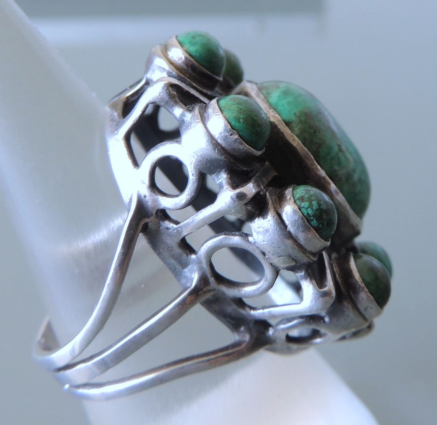 Ringe: Silber 925 Malachit Türkis Fingerring Gr. 56 – Gebraucht aus Waldenburg von schaller707 3