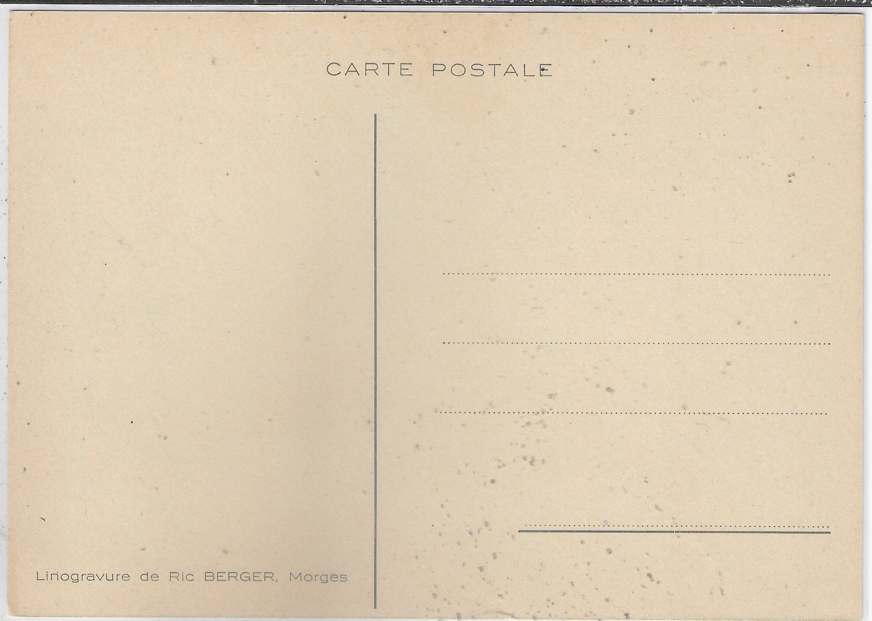 Cartoline postali: Alte originale Linolschnitt-Postkarte "Rehe im Wald" – Usato da Ettingen venduto da Kartenplanet 1