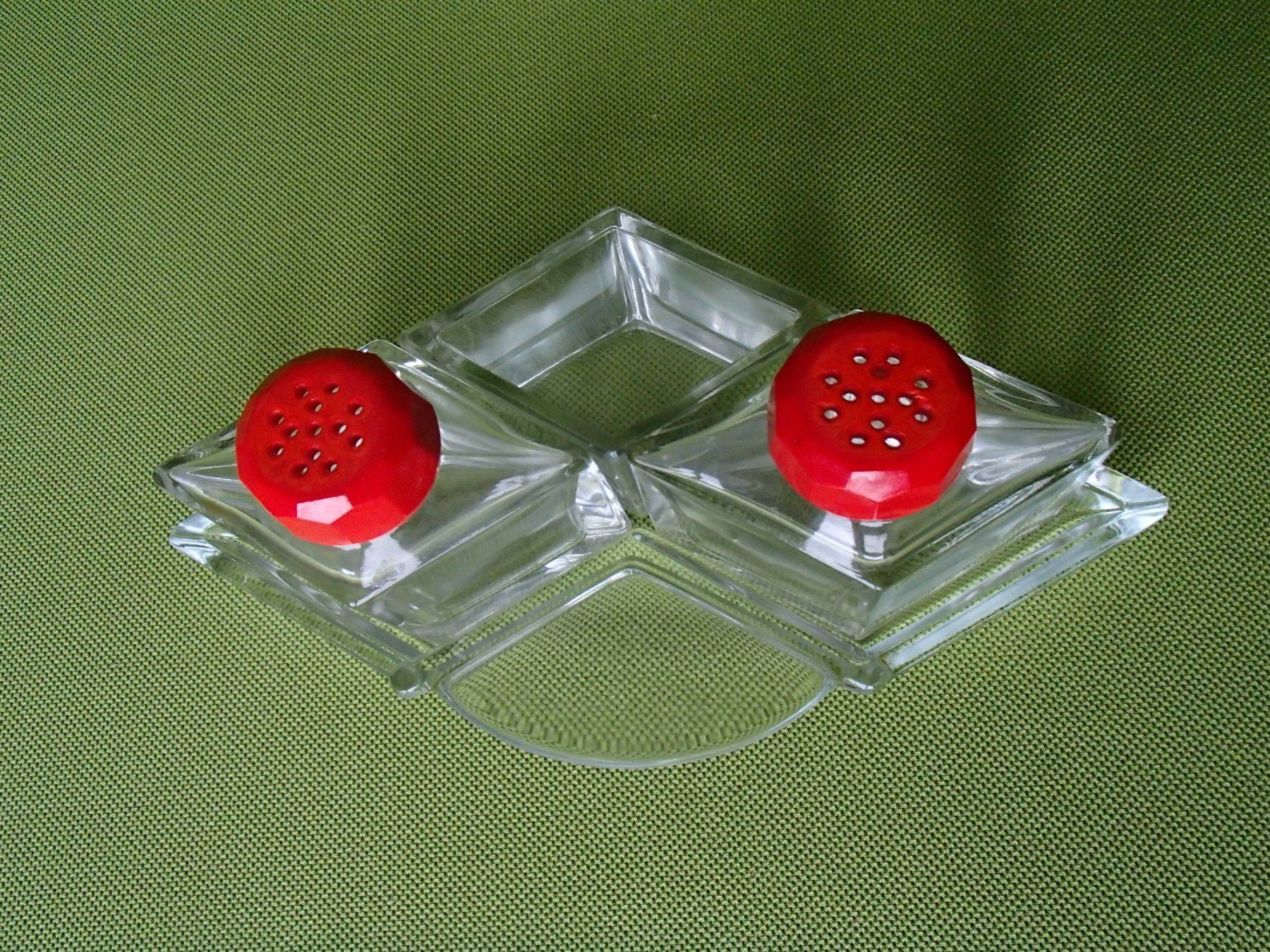 Gläser: 4 teil. Art Deco Menage mit rotem Deckel – Gebraucht aus Schöfflisdorf von pullux 6