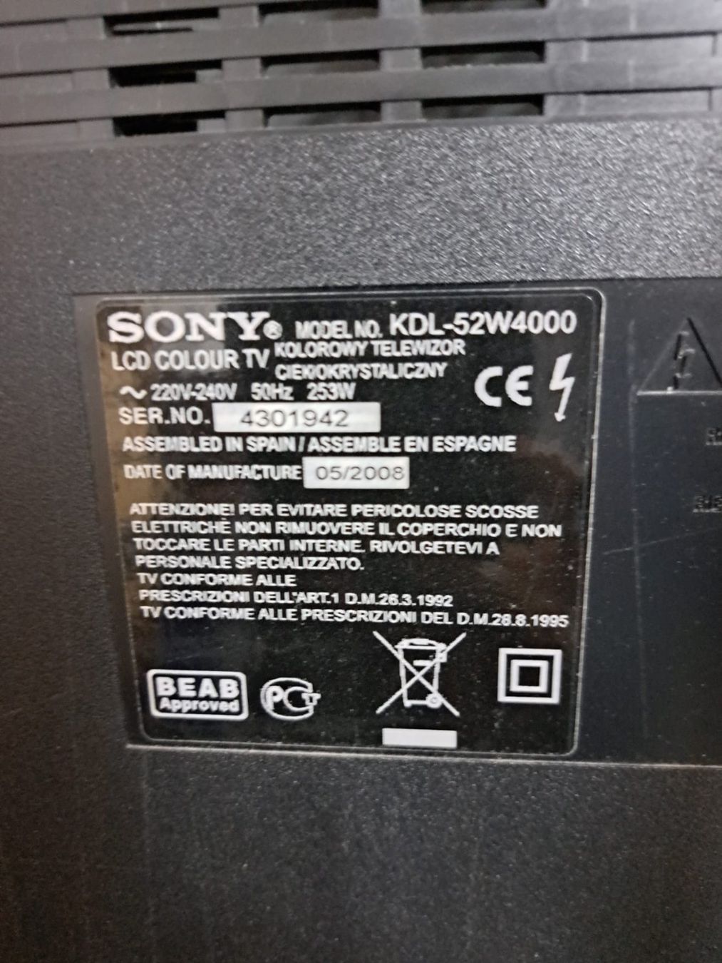 Televisori: Sony Bravia big >55" – Usato da Wohlen AG venduto da v_verliebt 1