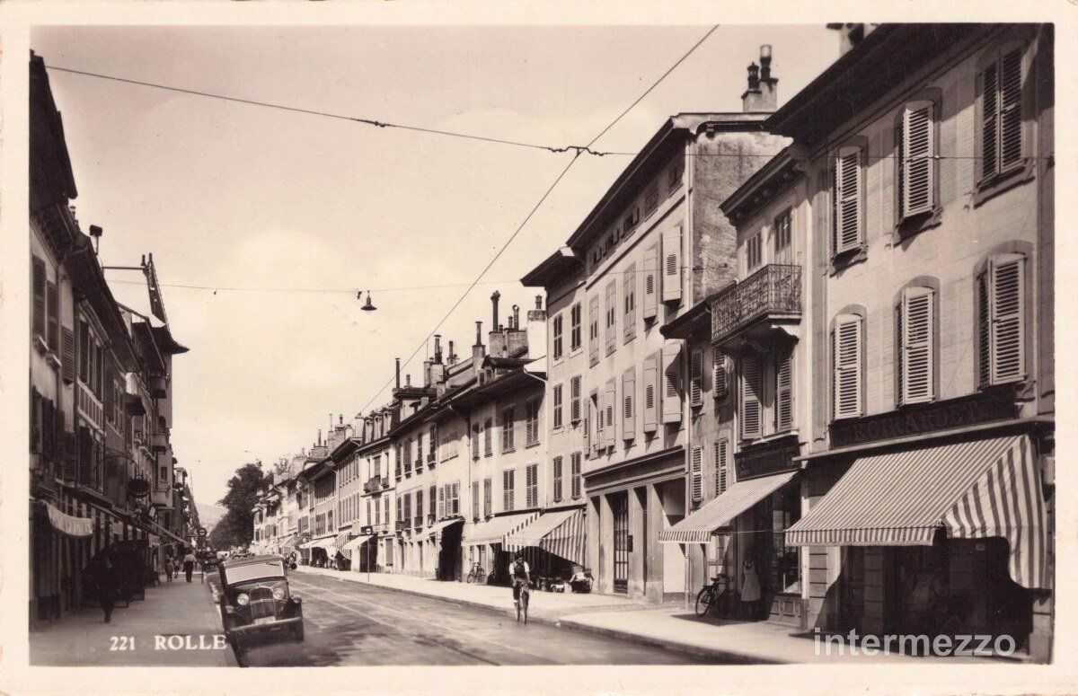 Ansichtskarten: Rolle VD // 1940 Oldtimer Velofahrer – Gebraucht aus Basel von intermezzo12