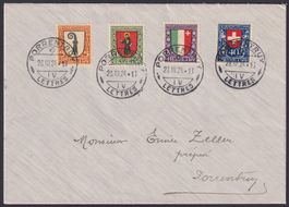 PJ 1923, Satzbrief J25-J28, von PORRENTRUY JU, Kat: 250.-