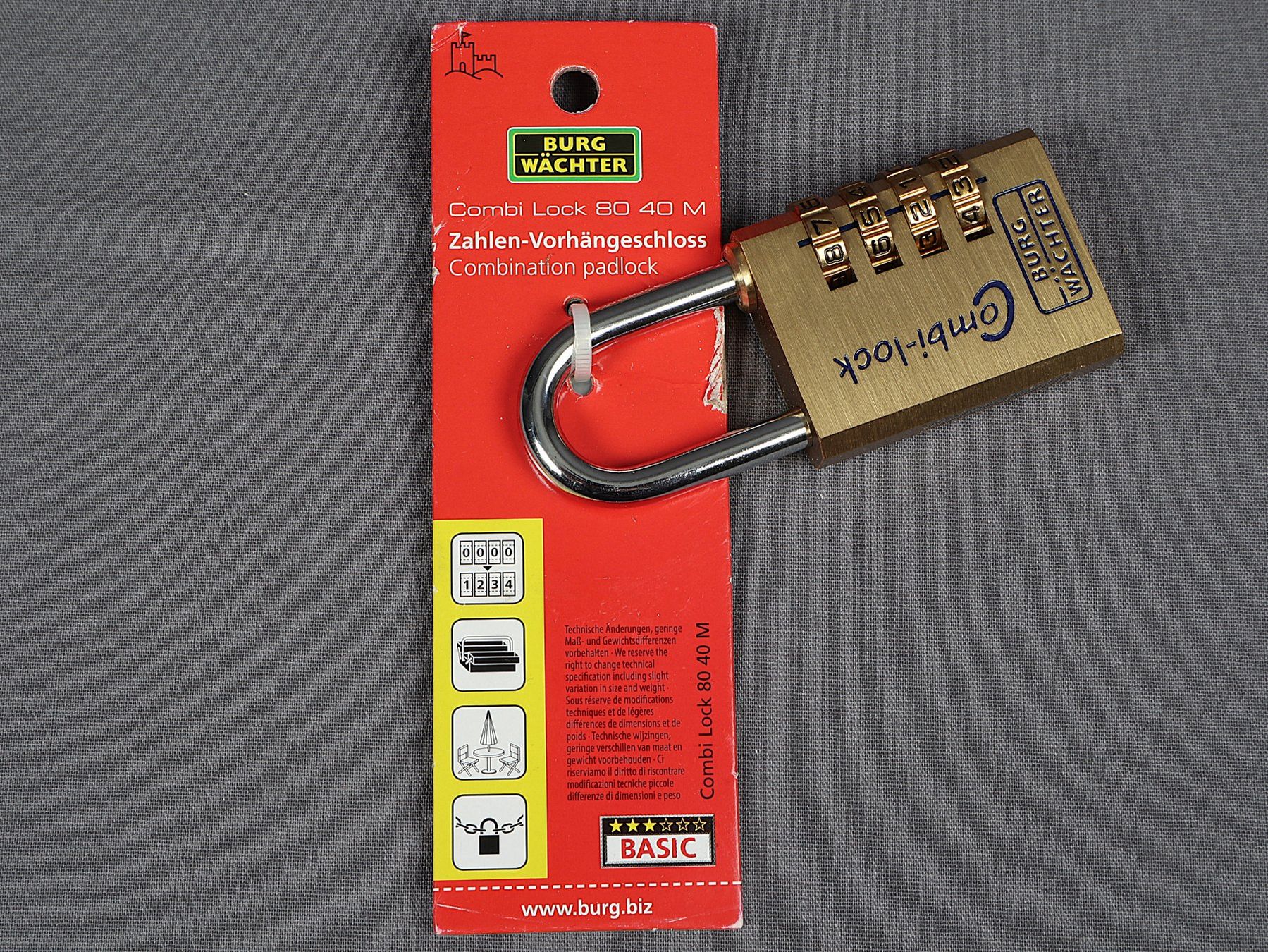 Schlösser: BURGWÄCHTER Zahlen-Vorhängeschloss – Neu und originalverpackt aus Steinen von Restwert_Steinen 3