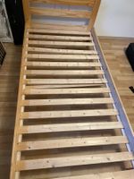 Bettgestell Bett 1 x 2 m, Massivnadelholz mit Rollattenrost