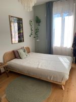 TIKAMOON Bett Kopfteil 160cm Rattan Wienergeflecht