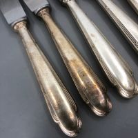 6 Dessertmesser versilbert WMF Modell: 200 Kreuzband