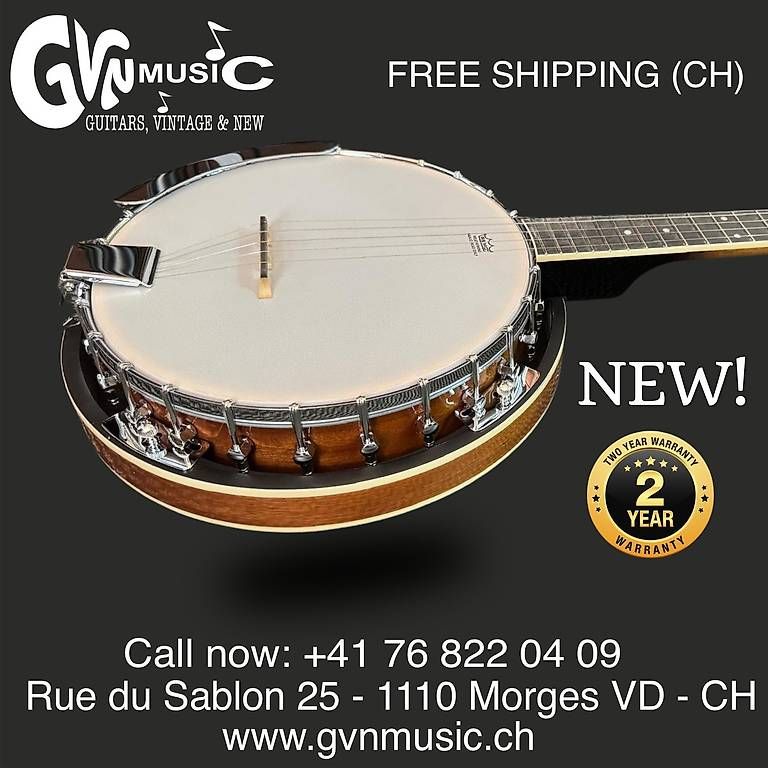 Strumenti musicali: Banjo GEWA 5-String Sunburst High Gloss with Case – Usato da Morges venduto da GvnMusic