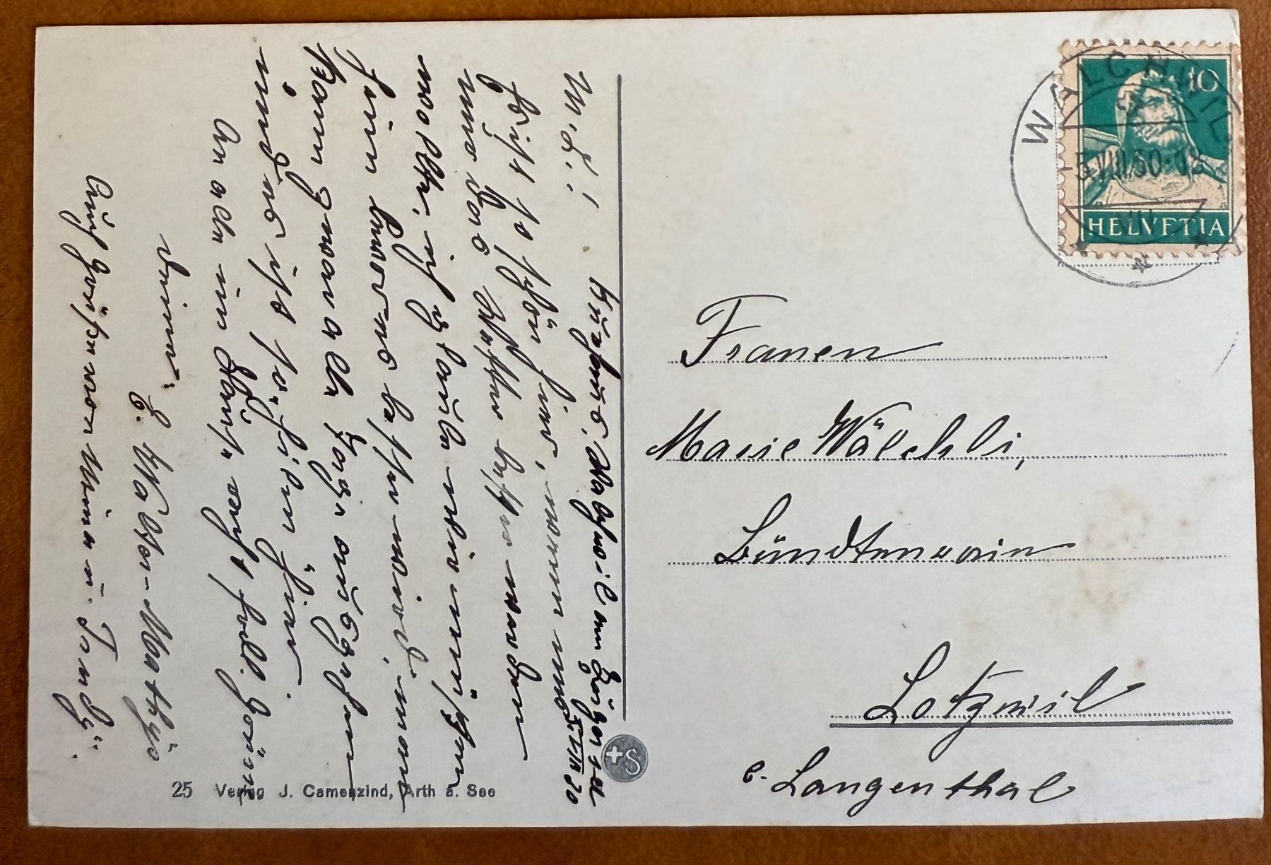 Cartoline postali: Walchwil - 1930 – Usato da Lutry venduto da Ediego 1