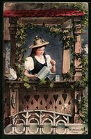 Schönes Fräulein in Wadtländer Tracht