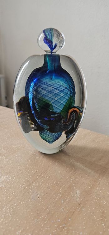 Vase en verre soufflé par Jean-Claude Novaro 1986