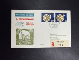 Swissair Erstflugbrief Zürich-Nicosia 1971