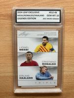 Fussball-Legenden Messi Ronaldo Haaland EXKLUSIV Gem-Mint 10