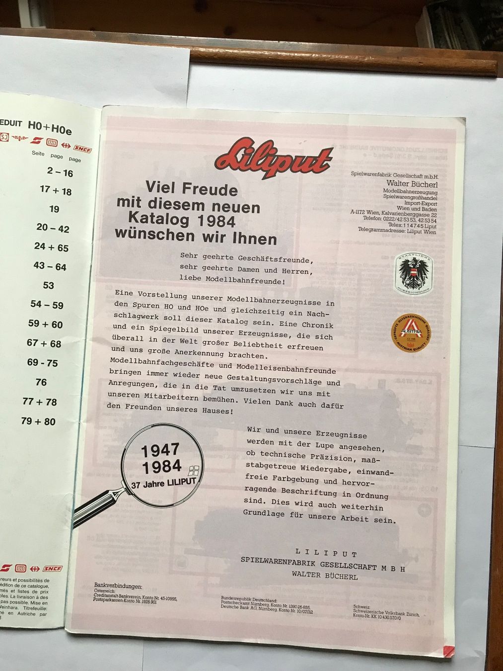 Liliput Modellini di ferrovie: liliput katalog 1984 – Usato da liestal venduto da makai05 1