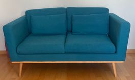 Kleines 2er-Sofa von Maison du Monde – Petrol/Türkis