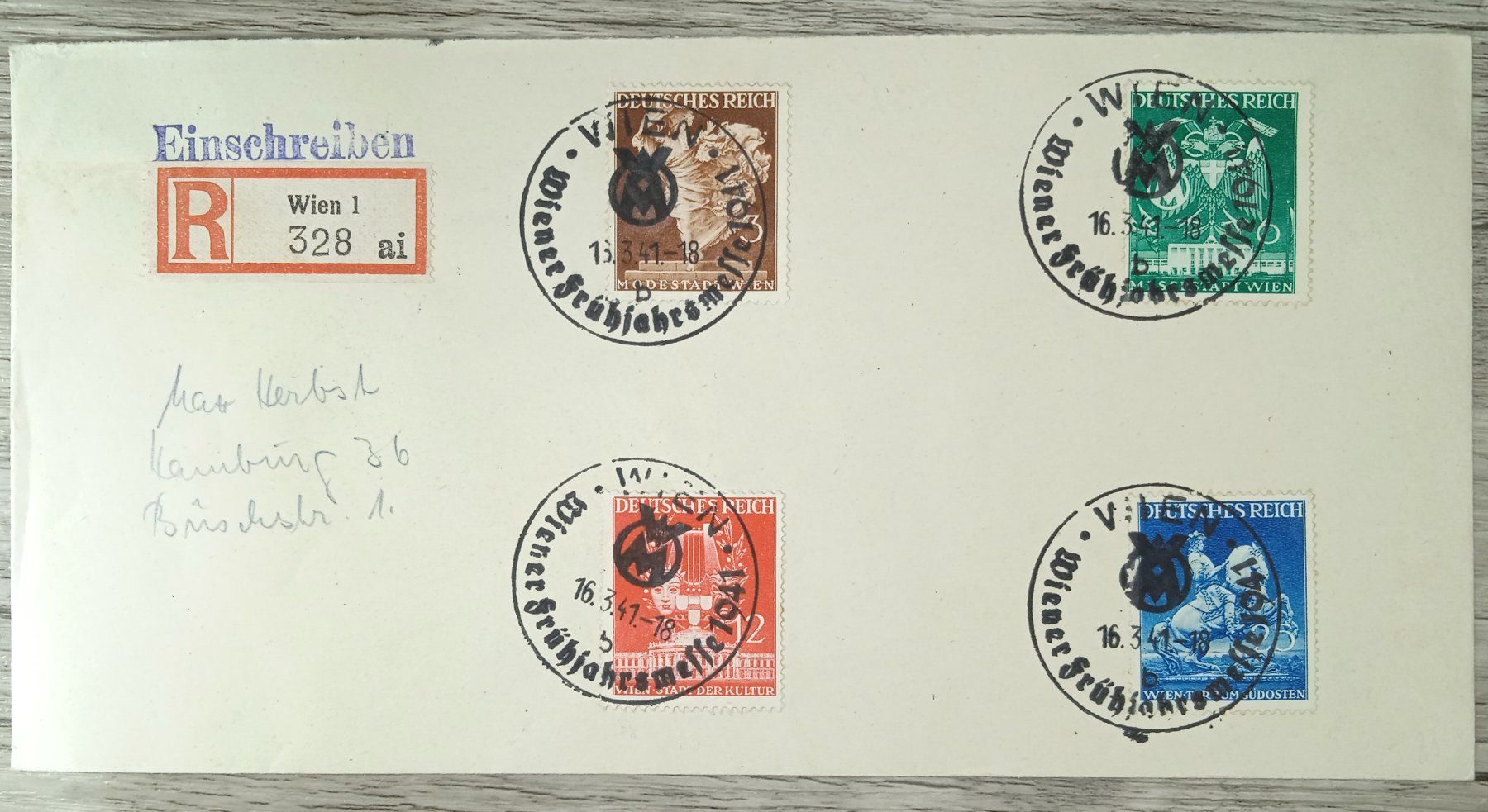 Alle Briefmarken: TR104 Enveloppe + Timbre Autriche 1941 – Gebraucht aus Cousset von Patrick_Collections