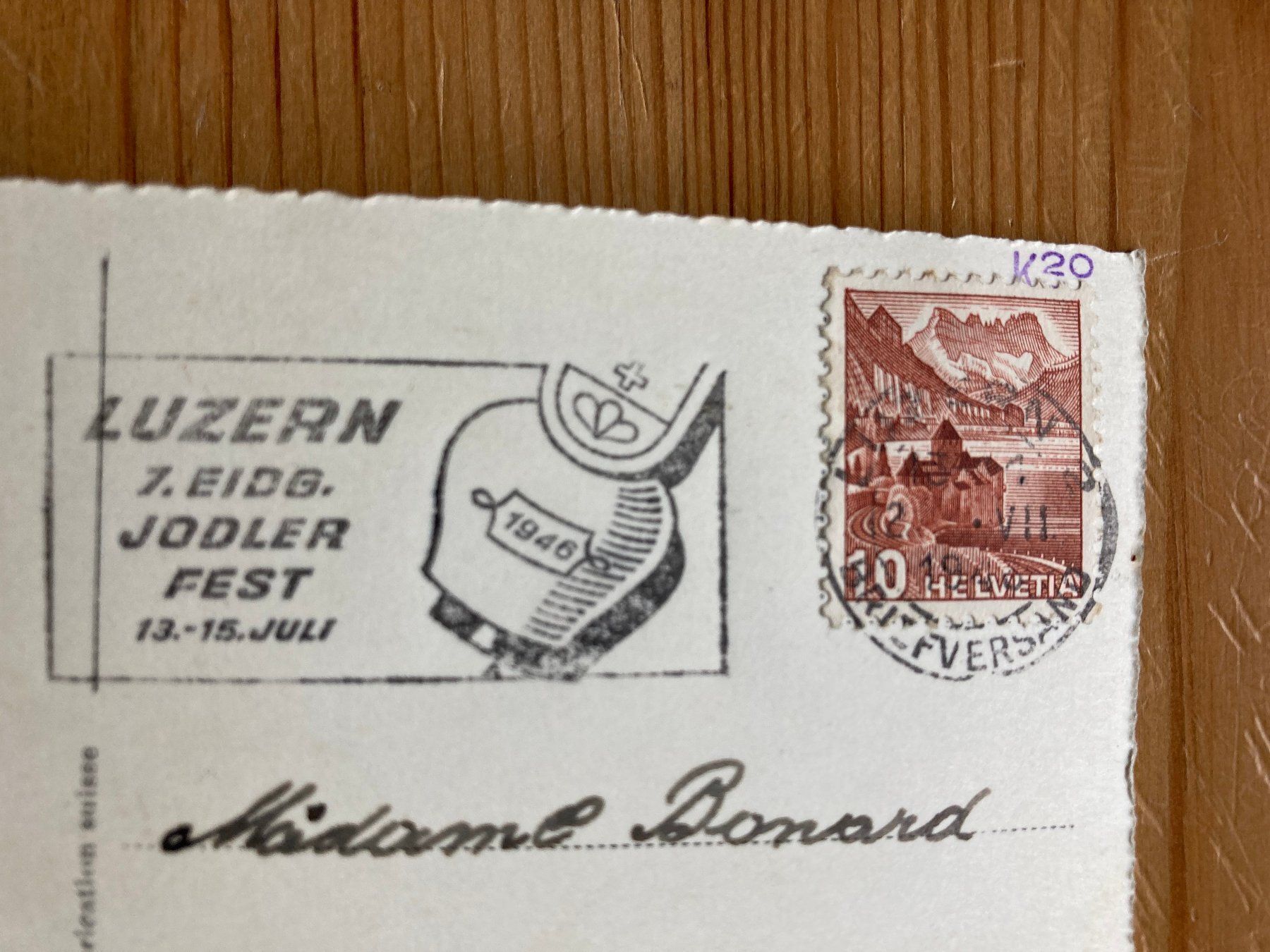 Cartoline postali: Luzern - Eidg. Jodlerfest - AK 1946 – Usato da Oberuzwil venduto da Henri09 1