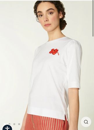 L K Bennett t-shirt with poppy M parfait était