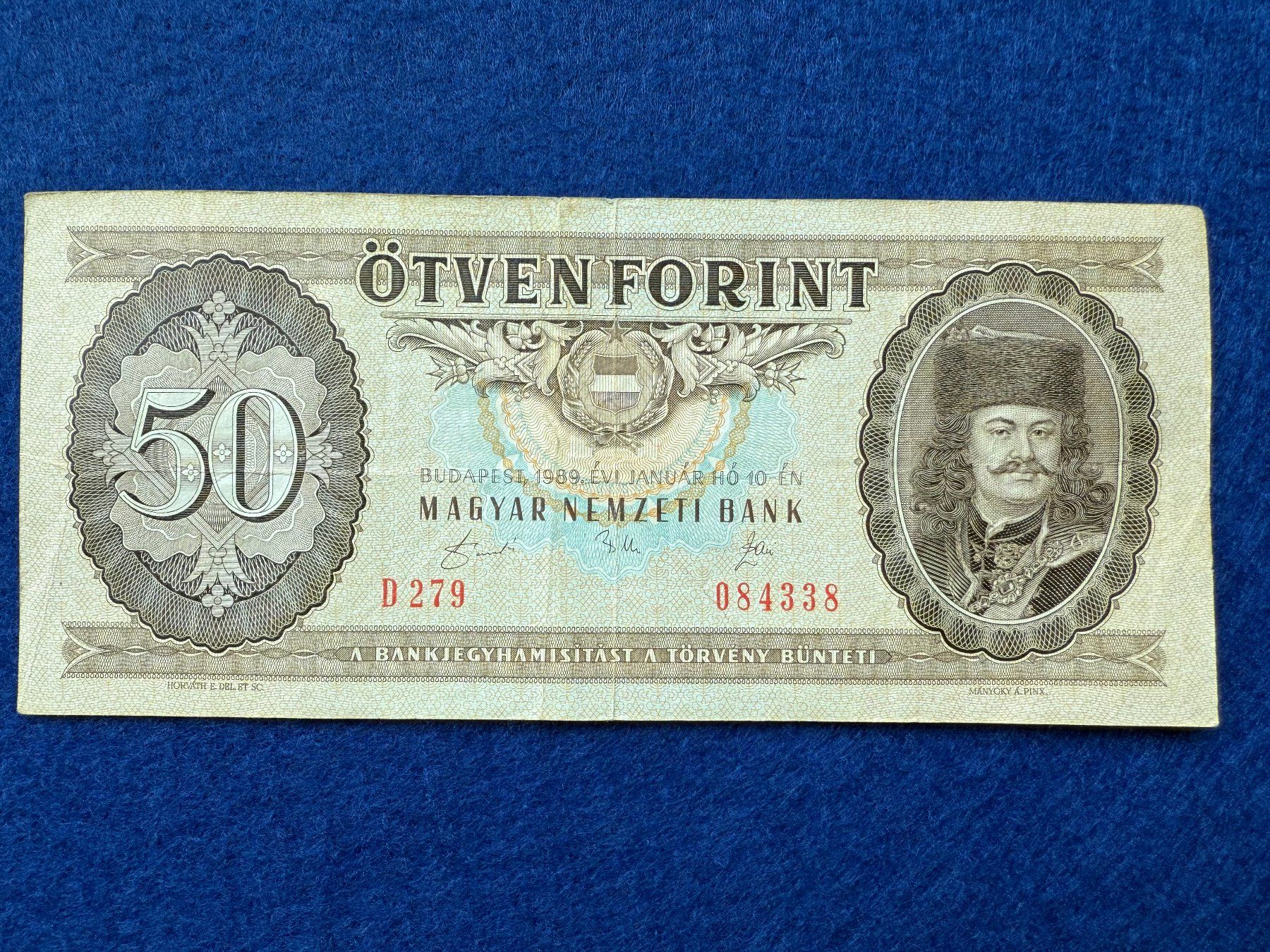 Banknoten: Budapest 1989 - Ungarn - 50 Forint – Gebraucht aus Pfäffikon SZ von Sieben77