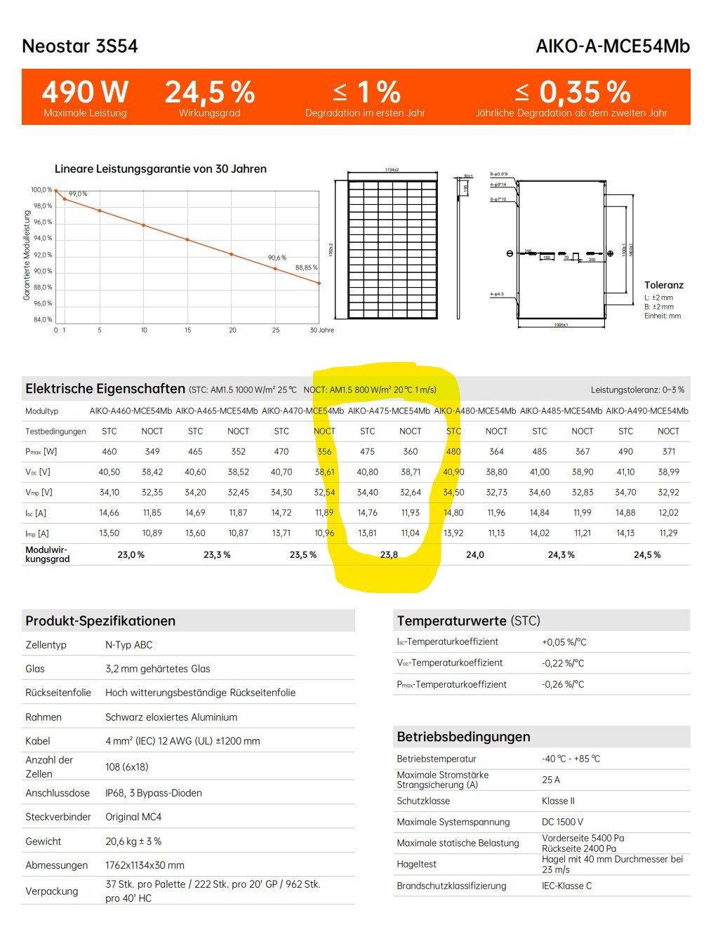 Dispositivi a energia solare: Aiko 475W fullblack *neue" PV- Module ,Solarpanel – Nuovo e nell'imballaggio originale da Hosenruck venduto da Gfaster0 1