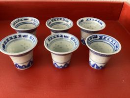 6 Reisporzellan Becher