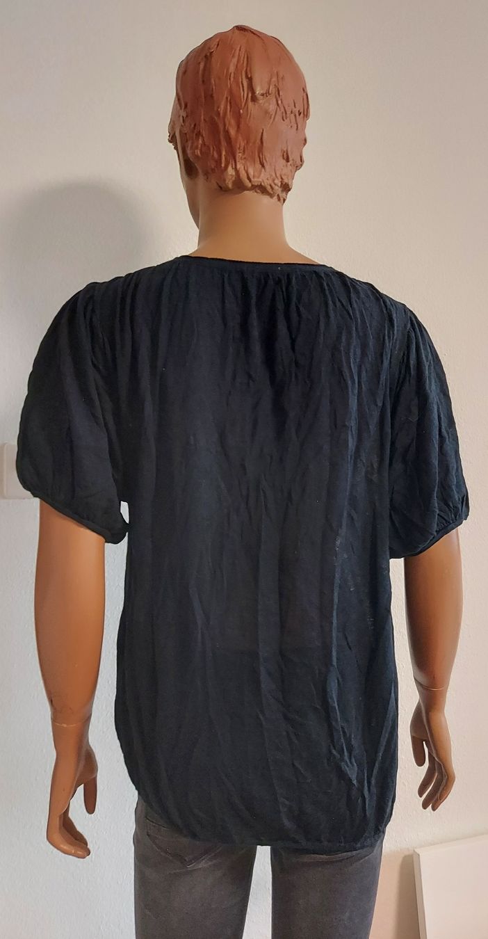 Camicette: Schwarzes Kurzarm Blusenshirt Gr. M Hunkydory – Usato da Basel venduto da Allerlei-Basel 1