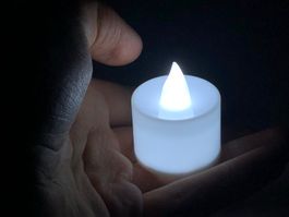 LED Kerze, LED Licht, mit Flammeneffekt, weiss
