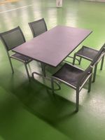 Gartentisch mit 4 Stühlen Metall grau