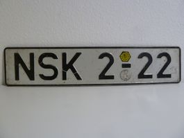Nummernschild / Auto- / Kfz-Kennzeichen Deutschland NSK 2-22