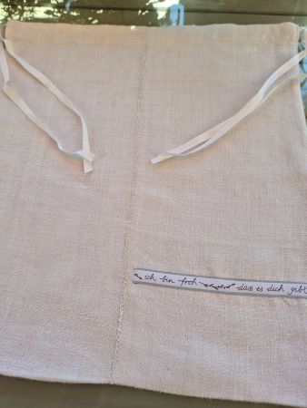 Beutel mit Band und Spruch neu unbenutzt 38x45cm